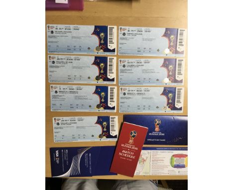 2018 England World Cup Football Tickets: Complete set of all 7 matches including semi final and both Belgium matches. C/W tic