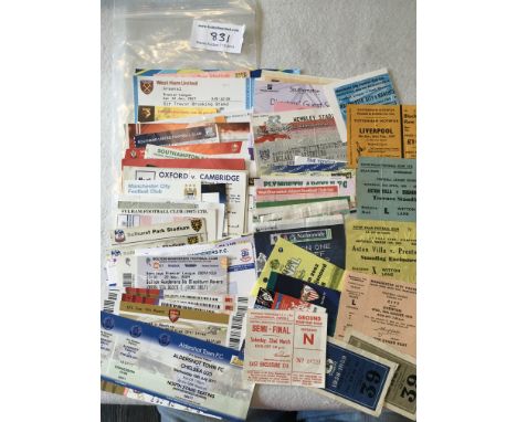 Football Ticket Collection: Mainly modern with some big match including play offs. Unused 72/73 Man City v Everton, 59/60 Ast