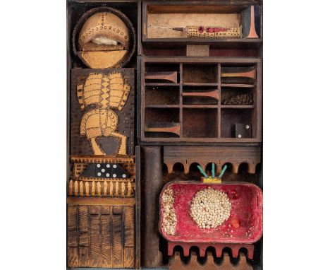Remo MARTINI (1917-2002) 'Le Visiteur Du Soir'A mixed media on panel.&nbsp;Dimensions:(W:30 x H:40 cm)