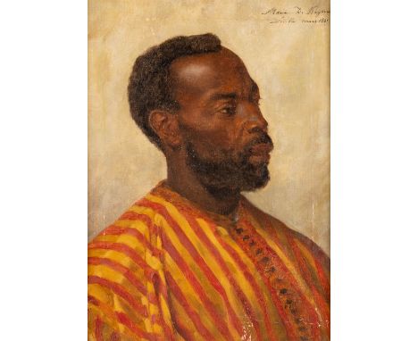 Marie DE KEYSER (XIX) 'Portrait of a man'A painting, oil on canvas.Signed in the upper right corner 'Marie De Keyser, xx Mars