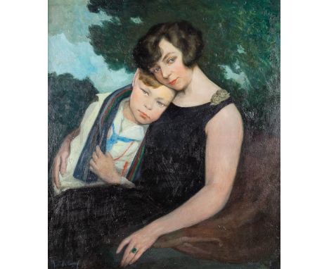 René DE PAUW (1887-1946) 'Maternal Love'A painting, oil on panel.Signed lower left.&nbsp;Dimensions:(W:72,5 x H:82,5 cm)