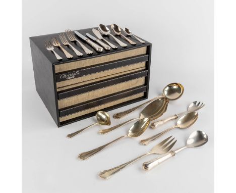 PEMAJ, a 139-piece silver-plated cutlery in a 'Christofle Acier' chest with drawers.&nbsp;&nbsp;Condition: - Missing 1 small 