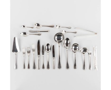 Christofle, Malmaison, 191-piece silver-plated cutlery with original cardboard boxes.&nbsp;12 large&nbsp;knives12 large spoon