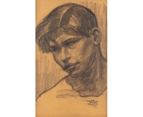 Eugeen VAN MIEGHEM (1875-1930) 'Portrait of a Young Man'Pencil on paperSigned lower right.&nbsp;Dimensions:(W:15 x H:25 cm)