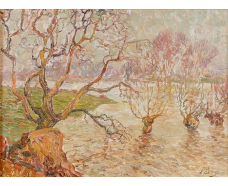 Modest HUYS (1874/75-1932) 'De Overstrooming, November 1915, Vyve St. Elooi'A painting, oil on panel.&nbsp;Titled and dated o