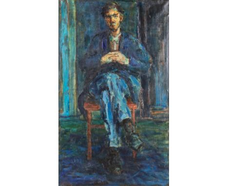 Fred BERVOETS (1942) 'Portrait of a man'A painting, oil on canvas.&nbsp;Signed lower left and on the reverse. Dated 1961.&nbs