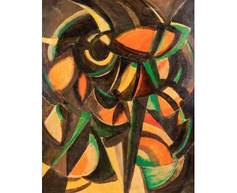 René MELS (1909-1977) 'Abstract'a painting, oil on panel.&nbsp;Signed on the reverse.&nbsp;Dimensions:(W:40 x H:50 cm)