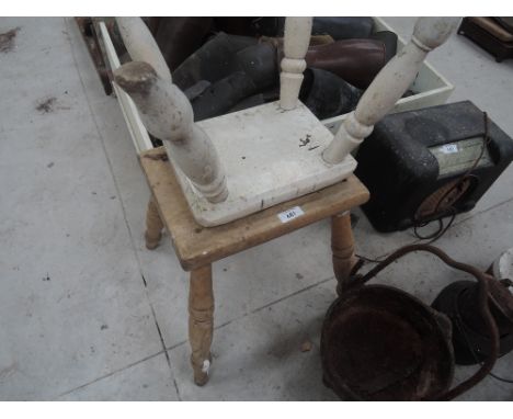 Two vintage wooden stools