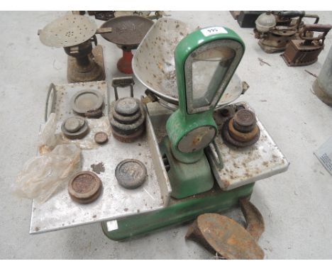 A set of Avery scales and weights and another similar