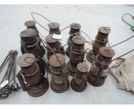 A selection of vintage oil lanterns