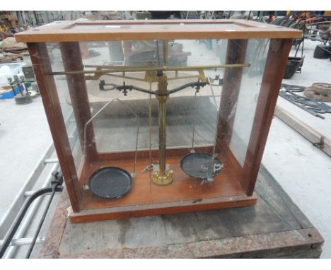 A cased set of George & Becker scales