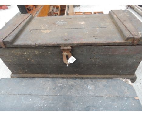 A vintage wooden trunk