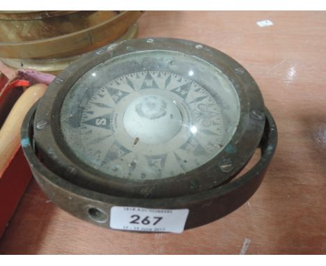 A Kelvin, Bottomley and Baird Ltd gimble mounted ships compass