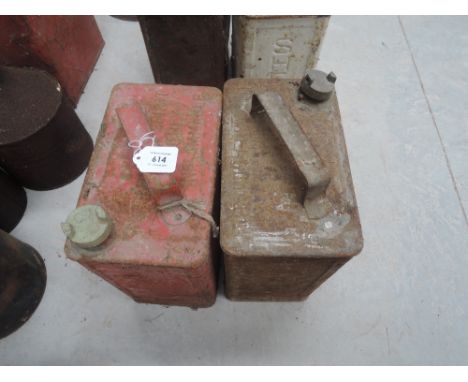 Two vintage BP fuel cans
