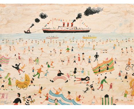 Simeon Stafford (b. 1956) 'Just Passing By', oil on panel, signed and indistinctly dated, and inscribed verso, 18" x 24", (un