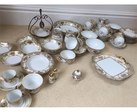 Large quanity of Noritake basket pattern tea and coffee service Including one tea service, two coffee services, salts and pep