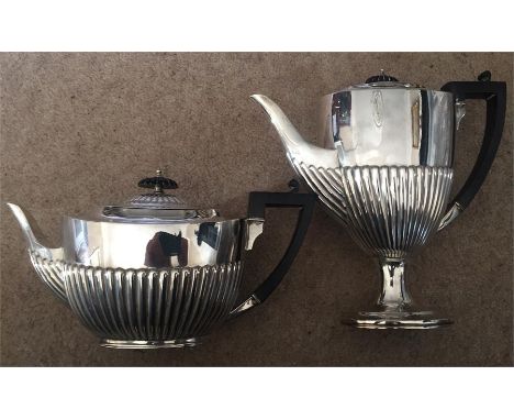 Part silver tea service approx 43oz weight total.