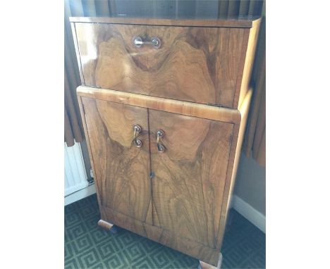 Walnut cocktail cabinet.