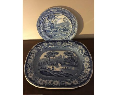 Spode Indian Sporting series plate with a b/w platter