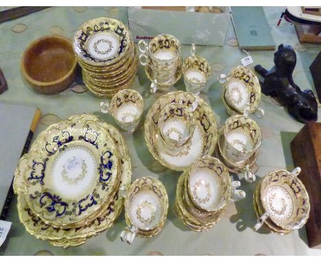 Good quality mid 19th C part tea and coffee service, 40 items in total.