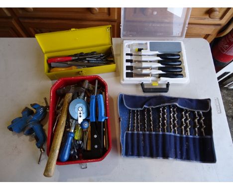 Tools to include Stanley chisel set and vice etc&nbsp;