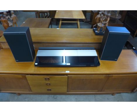 A Bang &amp; Olufsen Beocenter 2200 record player and speakers, ( with compatible iPhone cable) 