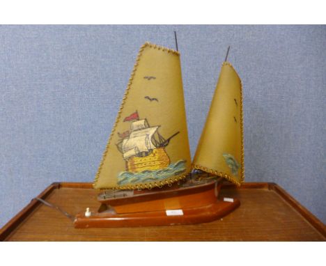 A vintage sailing boat table lamp 