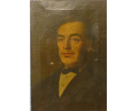 19th Century half portrait of a gentleman, unsigned, 58 x 40cms, unframed 