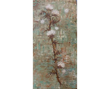 G. Terry, Thistle, acrylic on panel, 63 x 42cms, unframed 