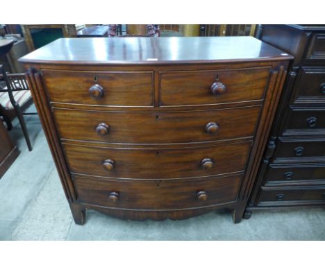A Victorian mahogany bow front chest of drawers 