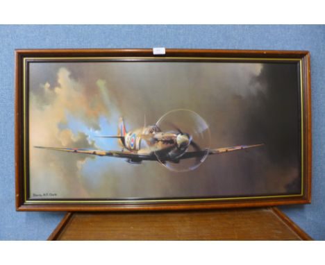Barry Clark, spitfire print, framed 