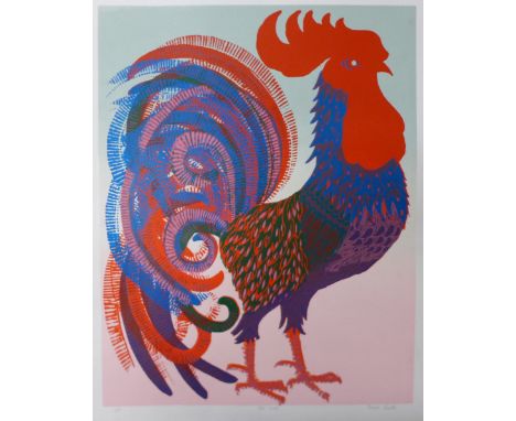 Pamela Guille, cockerel, signed limited edition screen print, 44 x 34cms, unframed 