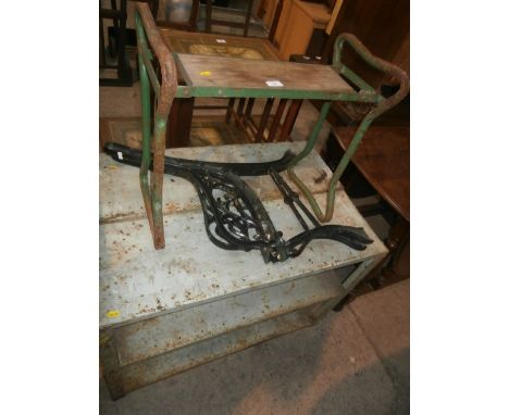 2 metal work units, bench ends and kneeler