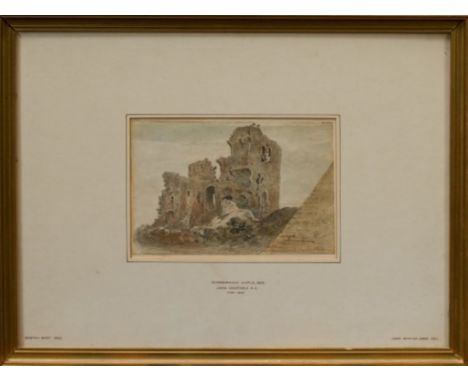 Follower of John Constable, early 19th century pencil and watercolour sketch - Scarborough Castle, inscribed and dated 1832, 