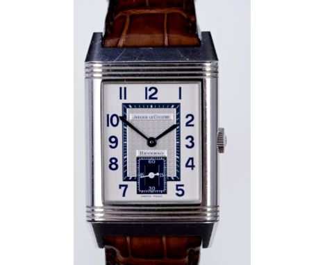 Gentlemen's Jaeger-LeCoultre Reverso Grande Taille wristwatch with manual-wind mechanical movement, the rectangular dial with