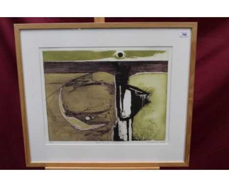 *Charles Bartlett (b. 1921), signed limited edition coloured etching - Beach Form II, 5 / 60, in glazed frame, John Russell G