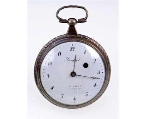 Early 19th century gentlemen's pocket watch with a fusee movement and verge escapement, signed - Breguet Paris, with circular