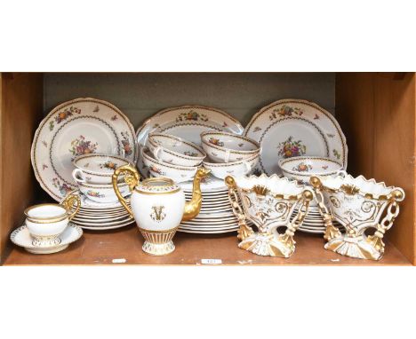 A Spode Porcelain Part Dinner Service, decorated in the "Rockingham" pattern, together with a small quantity of Paris porcela