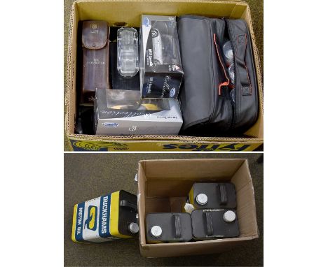 Various Automobilia, including a Mercedes Benz wheel protection kit, various model cars and four vintage motor oil cans (two 
