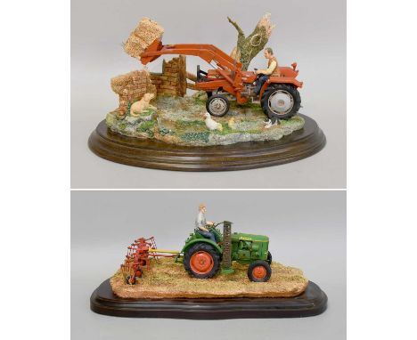Country Artists Tractor Groups, comprising, ''Tedding the Grass'', limited edition 86/500, on wood base with certificate and 