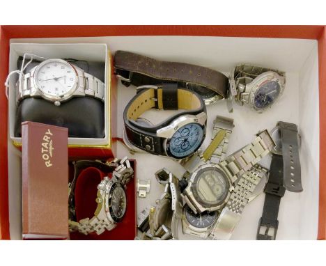 A Selection of Wristwatcheds Consisting of: Citizen Automatic, Citizen Eco Drive, Rotary Quartz Chronograph, two Seiko, Casio