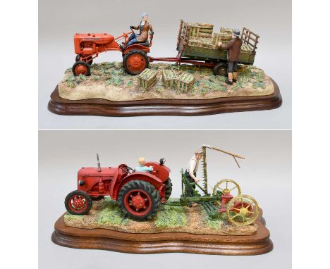 Border Fine Arts 'The First Cut' (David Brown Cropmaster), model No. JH70 by Ray Ayres, limited edition 24/1500, on wood base