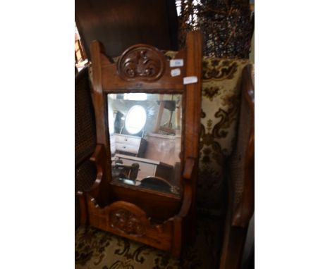A Victorian wall mirror with shelf, width approx. 35cm