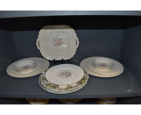 A mixture of Spode plates and bowls including heath and Rose,Claudia and Pekin.