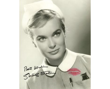 007 James Bond actress Shirley Eaton signed and kissed Carry On Nurse 8x10 photo! She has personally kissed this making it a 