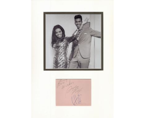 Inex (1937-2022) and Charlie Foxx (1933-1998) American Soul Duo Signed Vintage Album Page With 12x17 Mounted Photo Display. G