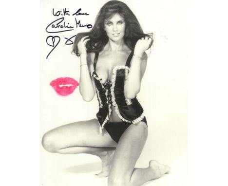 007 James Bond actress Caroline Munro signed and kissed sexy underwear 8x10 photo! She has personally kissed this making it a