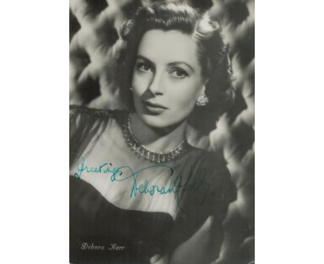 Deborah Kerr signed vintage real b/w photo Italian publicity postcard. She was nominated six times for the Academy Award for 