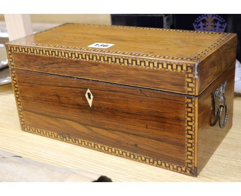 An inlaid tea caddy