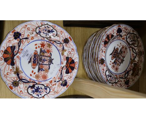 A Spode Imari soup plates and dinner plates